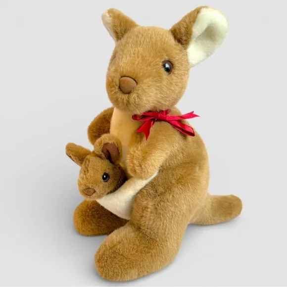 Vintage 1994 Uni-Toys Kangaroo Plush with Baby Joey Australia Stuffed Animal 12" - Picture 3 of 12